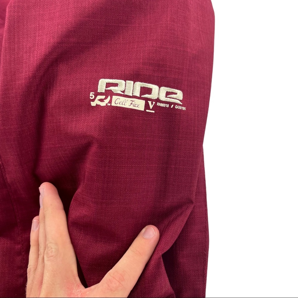 Ride Snowboards Cell Five Nylon Waterproof Teflon Hooded Hoodie Snow Jacket Top - Picture 8 of 11